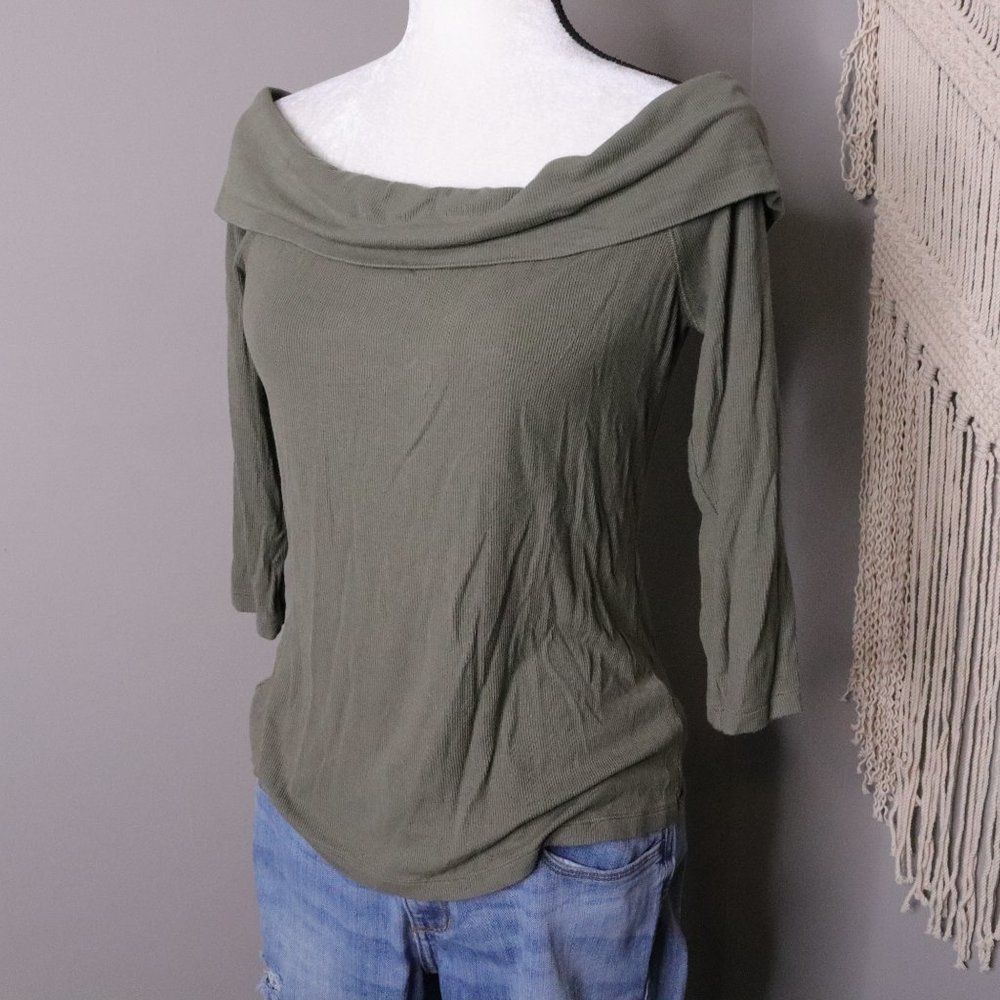 Saturday, Sunday | Off the shoulder Ribbed Knit Blouse